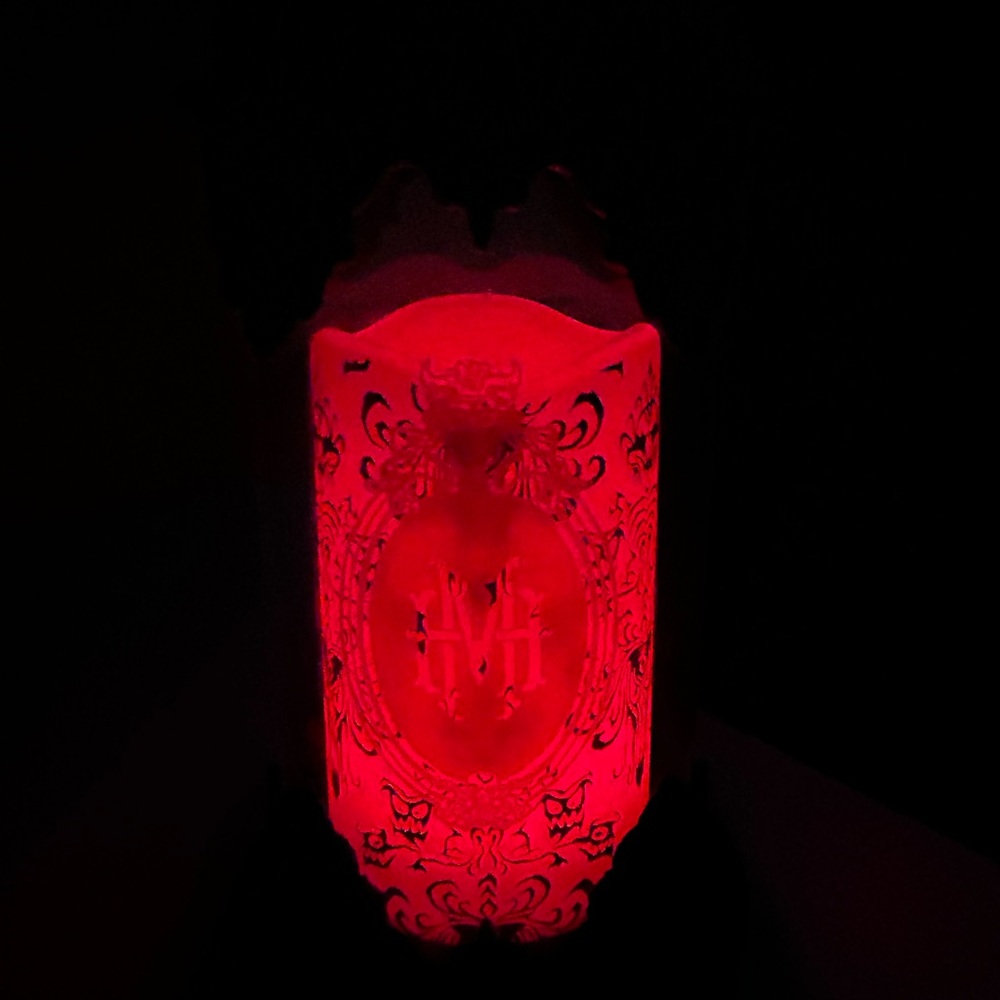 Disney Haunted Mansion Bat Hurricane Candle Holder - Color Changing - Picture 9 of 11